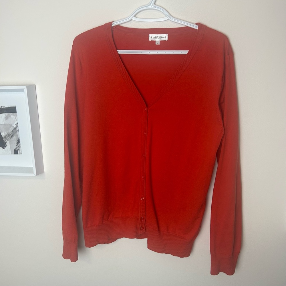 Red Orange Basic Cardigan